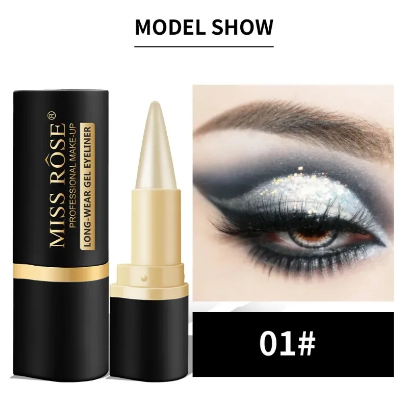 Permanent Gel Black Long-Lasting Eye liner Pen Makeup 24-Hour Waterproof Shadow Eyeliner Pencil Kajal Eye Shimmer Cosmetics