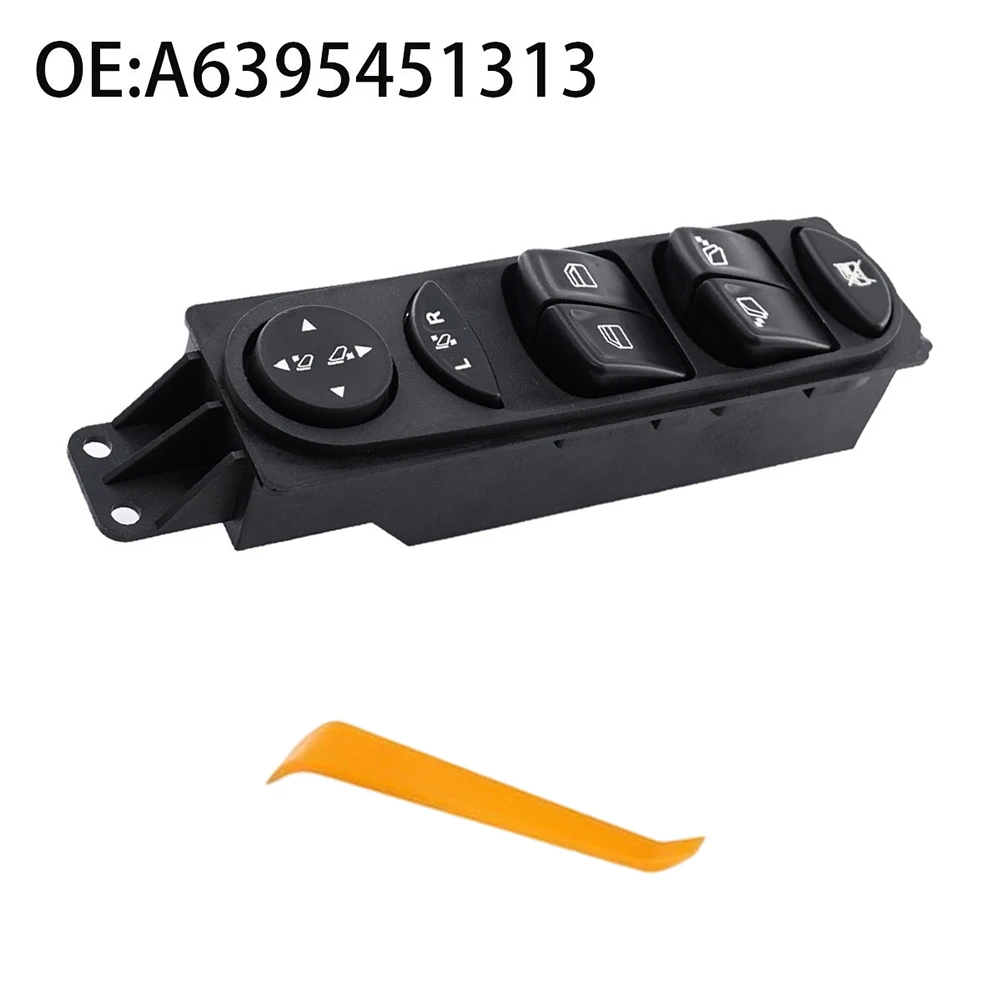 Front Left Electric Window Switch For Mercedes W639 Vito 2006 2007 2008 2009 2010 2011 2012 A6395451313 Black ABS Material
