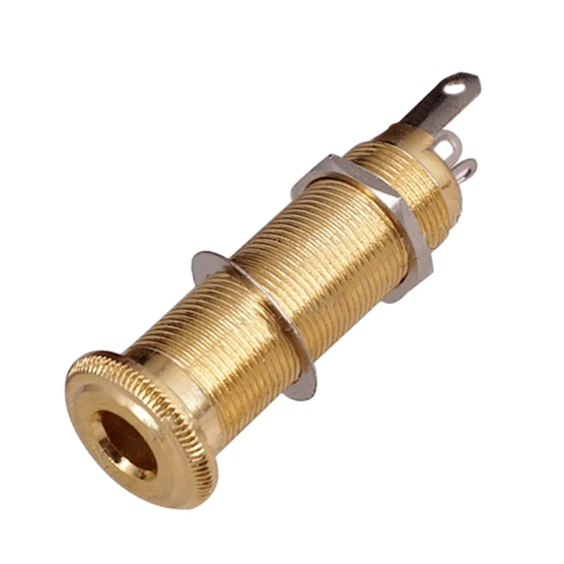 Electric Guitar Bass 1/4Inch Barrels Cylinder Input/Output Mono Active Long Threaded Socket Guitar Accessory