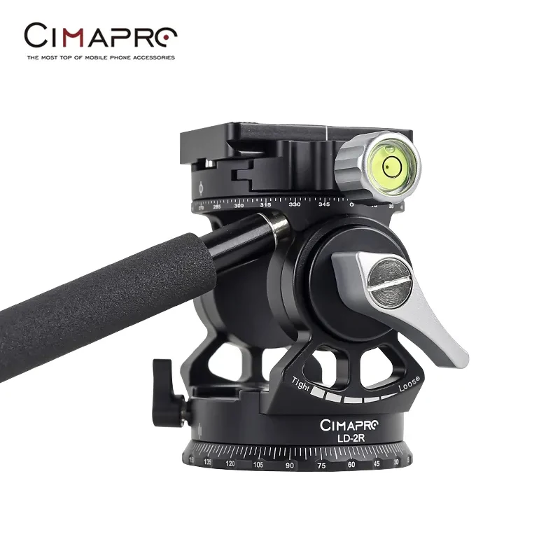 Cimapro LD Series Mini Damping Hydraulic Panoramic Tripod Head Video Slide Rails Handle Head for DSLR Mirrorless Cameras Tripod