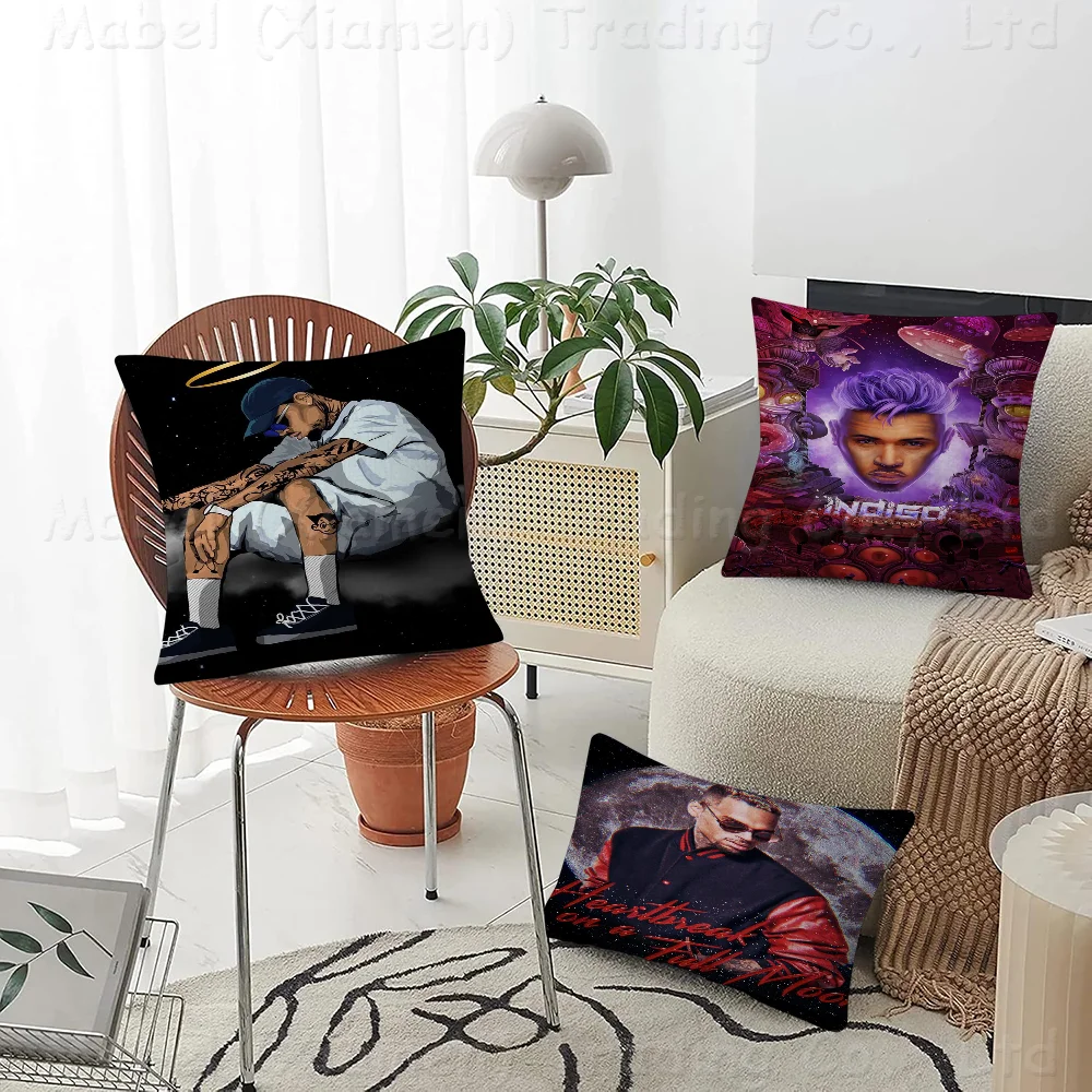 Chris Brown Hip Hop Pillowcase Toon Gift Cushion Cover Bedroom Home Sofa Chair Seat Decor Pillow Case