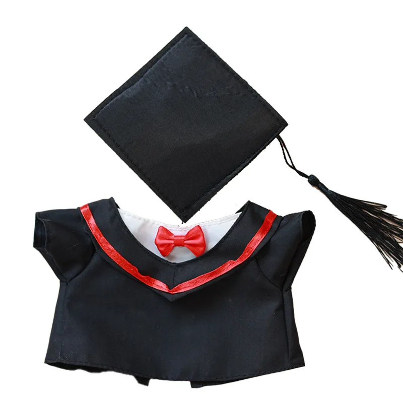 Ropa de graduación divertida, conjunto de ropa de Doctor, sombrero de despedida de soltera, juguete de felpa de 30cm, ropa de muñeca pequeña, disfraz de sombrero