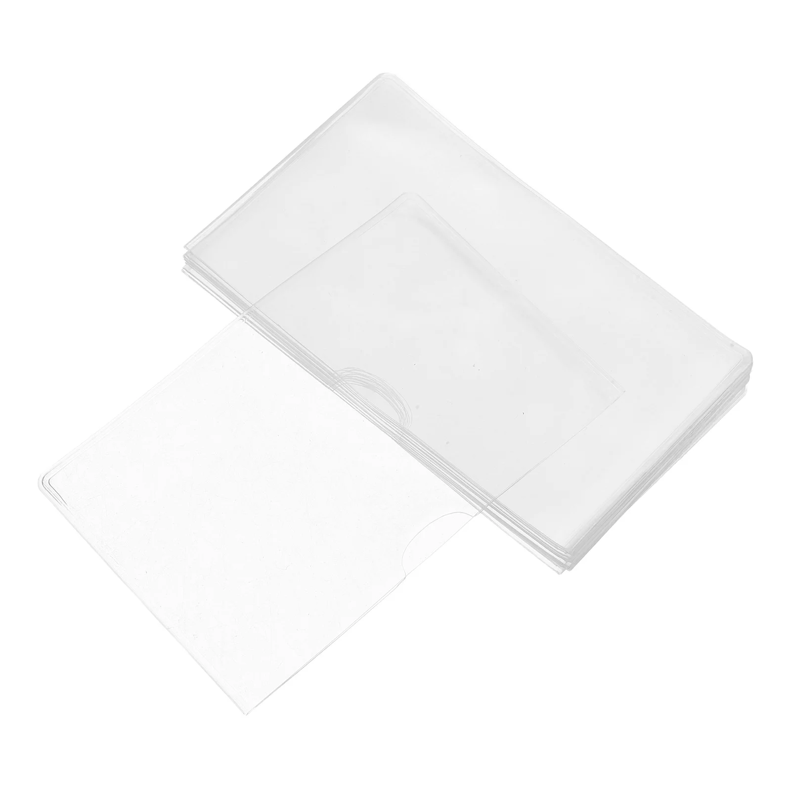 16Pcs Clear PVC Card Sleeves Transparent Plastic Protectors for Id Bus Pass Membership Cards Sports Card Display Case