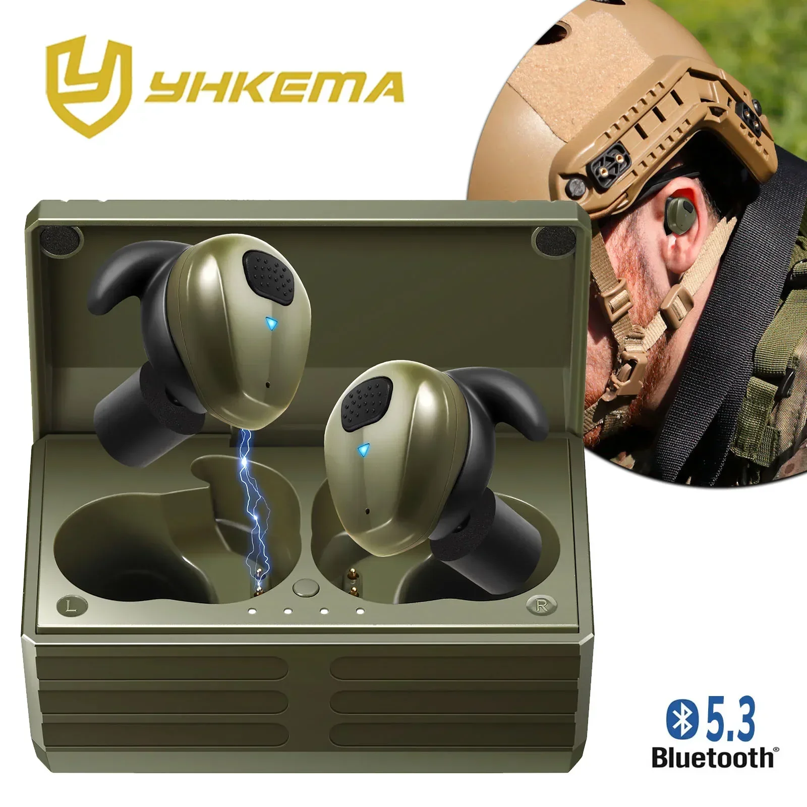 

2024 NEW YHKEMA Bluetooth 5.3 Electronic Shooting Earbuds Headphones Tactical Headphones Noise Reduction Hearing Protection