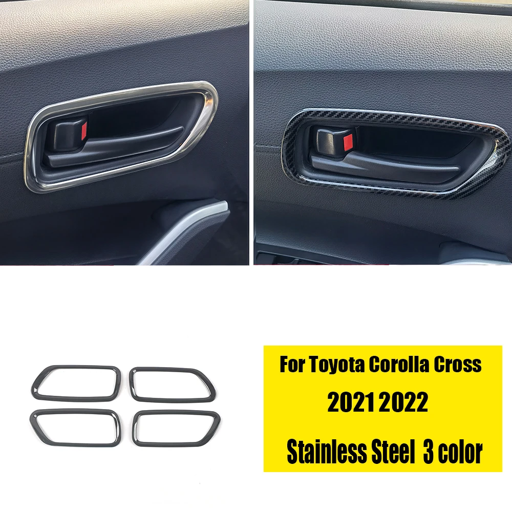 

Stainless Steel Car Door Handle Bowl Panel Cover Trim Auto styling For Toyota Corolla Cross SUV 2021 2022 accessories