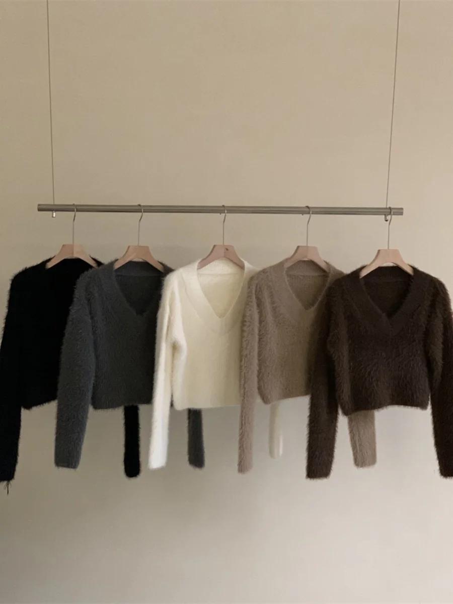 Gabriel Luxury Thi Large Size  Color Sweater Mink Fur Commute Sle Long Sve round Ne Regular Thin Winter