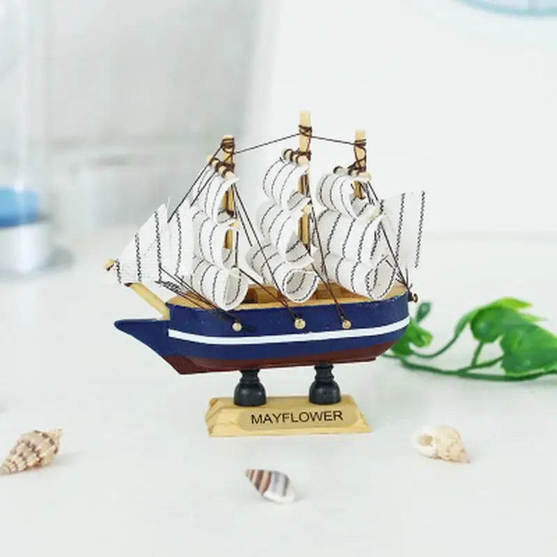 Reteo Mediterranean Style  Boat Ship Wood Crafts Party Home Room Decoration Ornaments