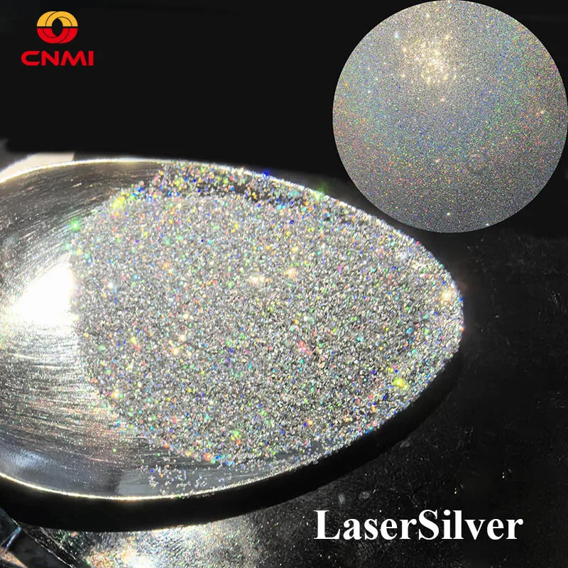 100g Bulk Chameleon Rainbow Holographic Pigment 0.2mm Laser Siver Glitter Design Nail Art Pigment for Car Paint Resin Crafts