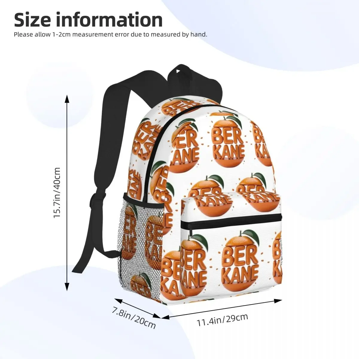 تصميم برتقالي من BERKANE، تي شيرت مضحك على ظهره Daypack سعة كبيرة للأطفال حقيبة كتب حقيبة مدرسية حقائب كتف للرجال والنساء