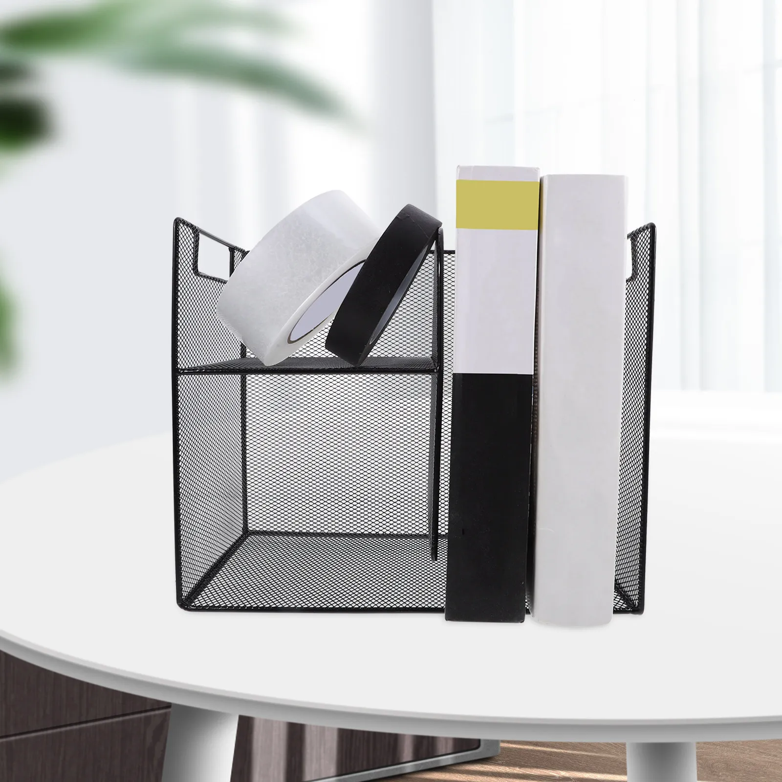 

Настольный органайзер из прочного железа с большой вместимостью для файлов, папок, блокнотов, журналов, вертикальный держатель для документов, современный офисный органайзер для стола