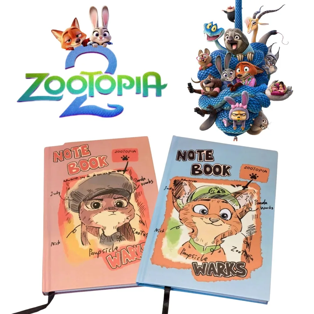 Zootopia 2 دفتر الكرتون الإبداعية صفحات ملونة مذكرات طالب عالية القيمة اللوازم المدرسية للبنين بنات جودي نيك مذكرة كتاب #1