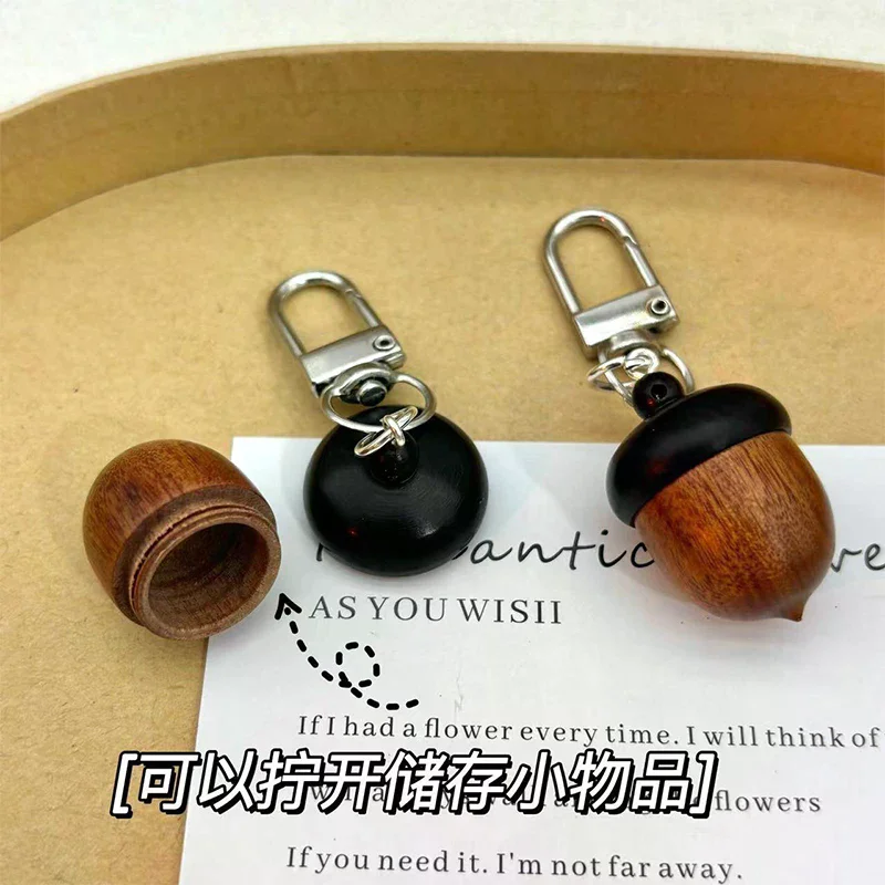 Keychain Bag Decoration Gifts Creative Simulation Acorn Car Personalized Pendant for Women Men Novelty Backpack