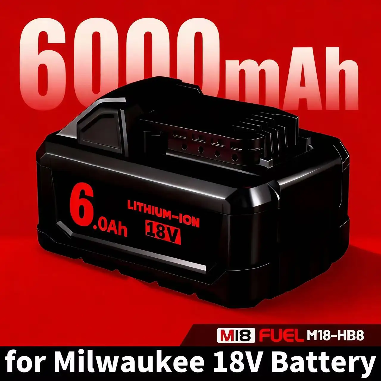 Original for Milwaukee M18 6000mah Power Tool Battery, Charger, BR, XC, 18V, 12000mAh M18B5, 48-11-1