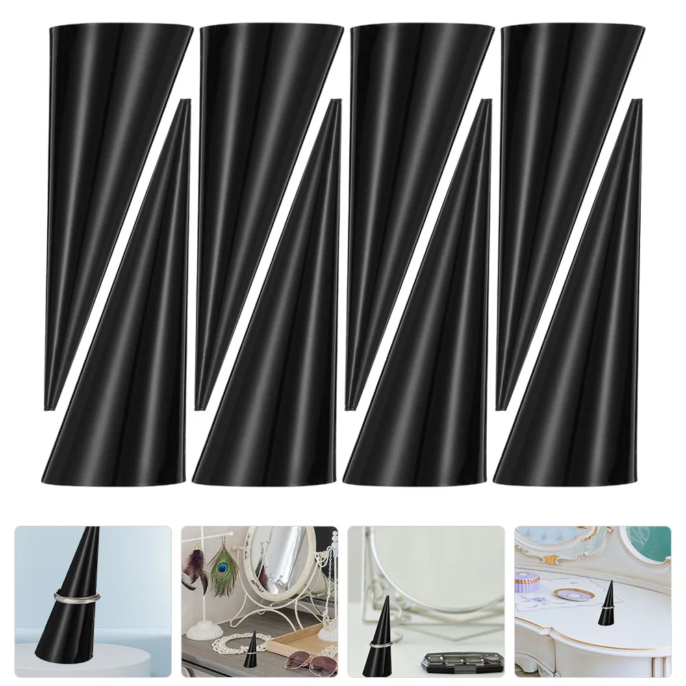 

8Pcs Acrylic Ring Display Holder Cone Shape Jewelry Organizer for Dressing Table Display Stand Rack Storage Showcase