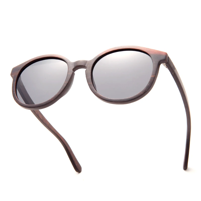 نظارات شمسية كلاسيكية من خشب الأبنوس الأسود بإطار خشبي طبيعي مصنوعة يدويًا للرجال والنساء #6
