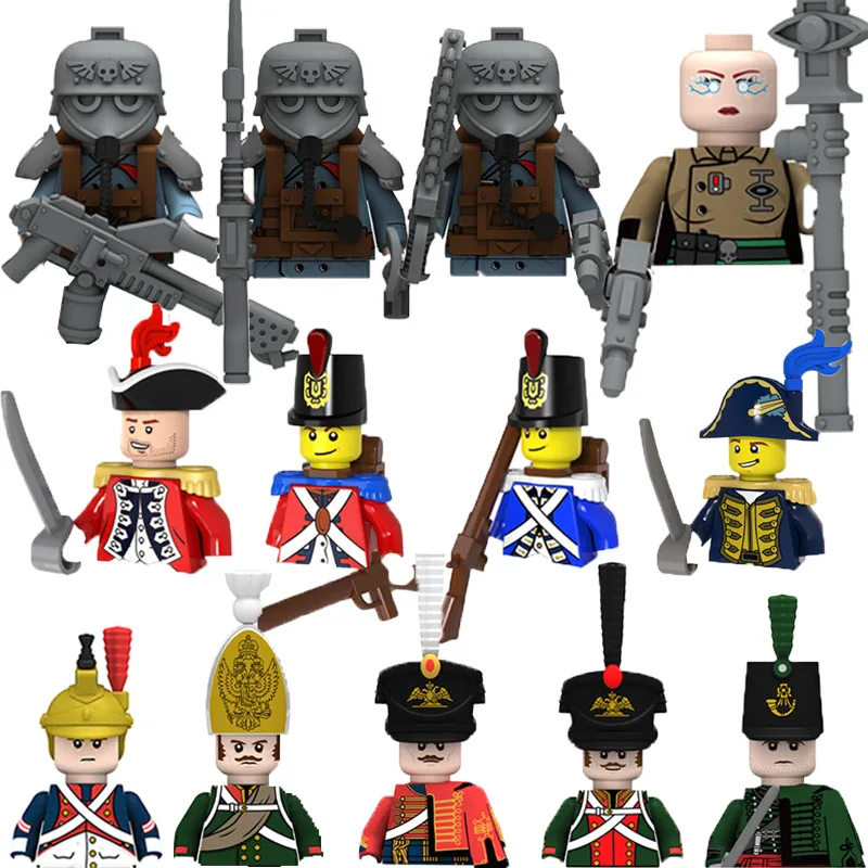 Military Games Solider Figures Gifts Weapons Guns Building Blocks Napoleonic War Imperial Navy Equipments Children Kids Toys