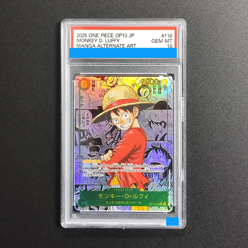 

Proxy DIY 2025 ONE PIECE OP13 JP MONKEY D. LUFFY 118 Rating Card 10 Special Art Rare Gem Mt 10 Card Holographic Labels Cards Toy