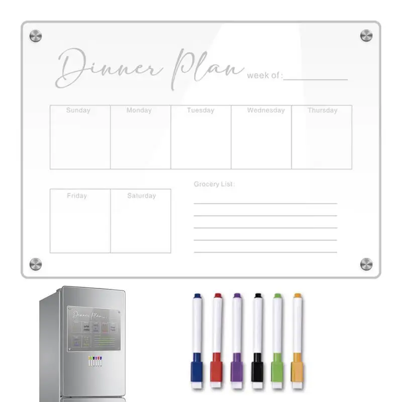 

Refrigerator Dry Erase Board Magnetic Planner Board Weekly Planner Fridge To Do List Clear Magnetic Board With Markers Calendar