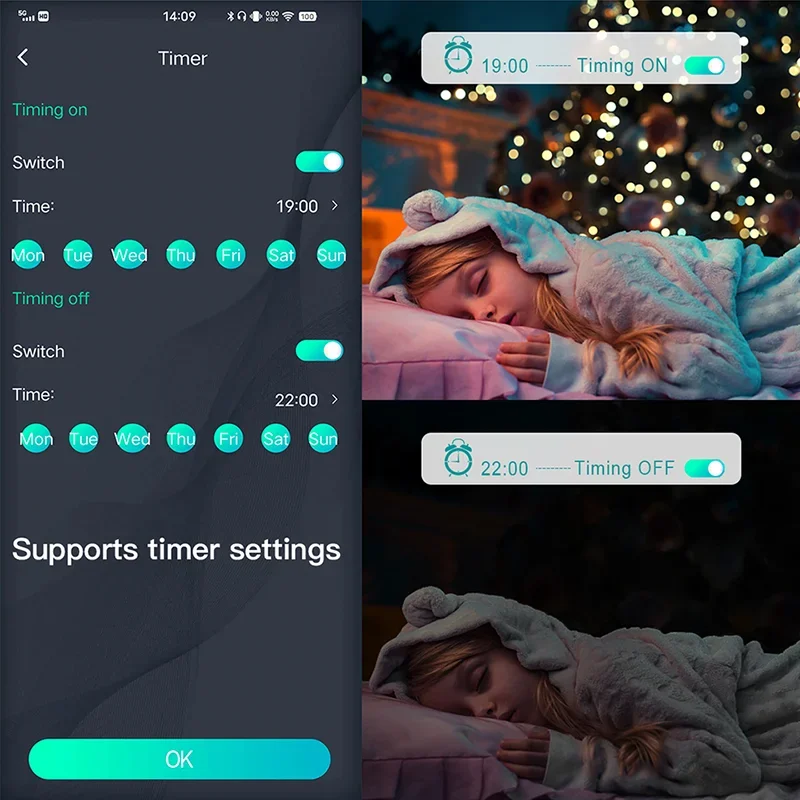 Smart LED String Lights APP Control 2-30M RGBIC Dreamcolor Fairy Light Festoon for Christmas Party Room Curtain Decor Garland