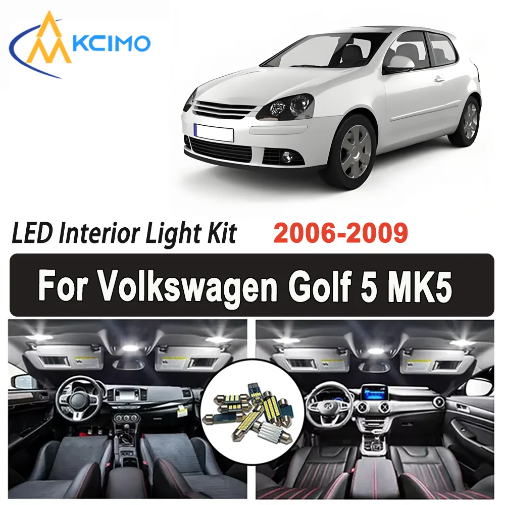 

KCIMO For Volkswagen Golf 5 MK5 2006-2009 Premium Bright LED Interior Dome Map Trunk Light Kit Car Led Lamps Canbus New Car LED