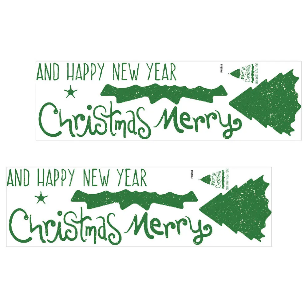 

2 Sheets Christmas Tree Window Decals Festive Glass Stickers with Merry Xmas Design for Home Shop Hotel Party Landscape Decor