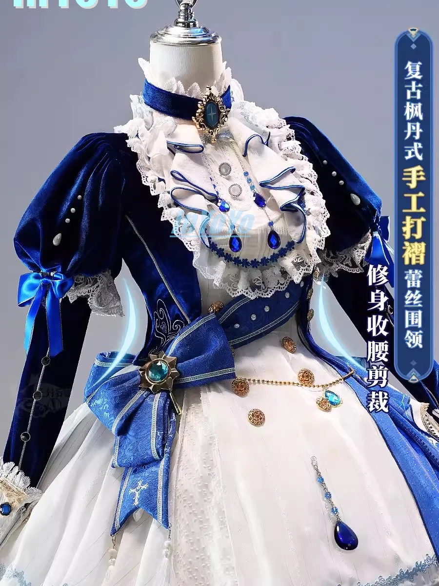 InYOYO Furina Cosplay Kostuum Genshin Impact Blauw Dans Muziek Mooie Lolita Jurk Spel Pak Halloween Party Outfit Vrouwen Nieuwe