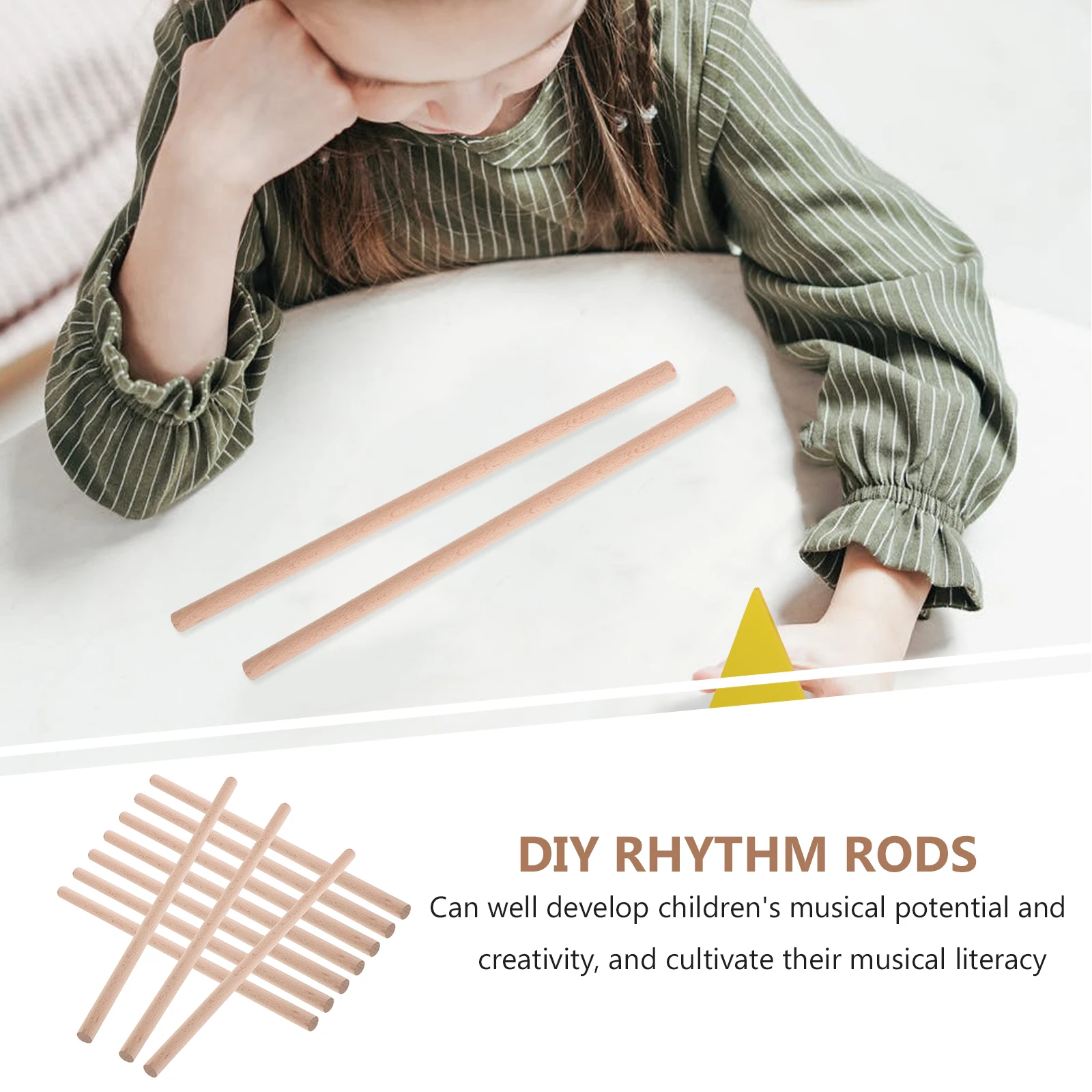 

10 Pcs Music Rhythm Stick Drumsticks Toys Kids Musical Instrument Children Instruments DIY Rod for