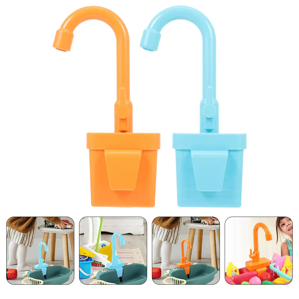 

2pcs Electric Dishwasher Toy Kids Kitchen Sink Faucet Water Toys Plastic Pretend Bath Realistic Develop Skills Safe Enjoy Play