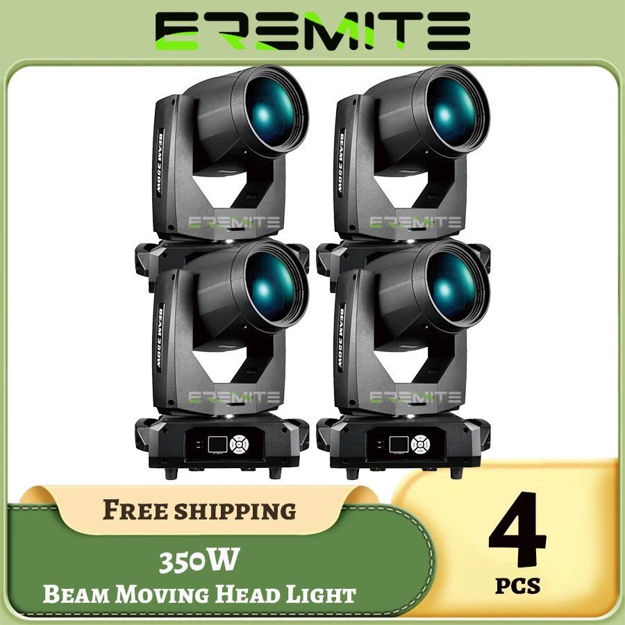 0 Tax 4Pcs New 17R 350W Beam Moving Head Light DMX512 Sound Control DJ Disco Music Party Bar Stage Lights Theater Concert