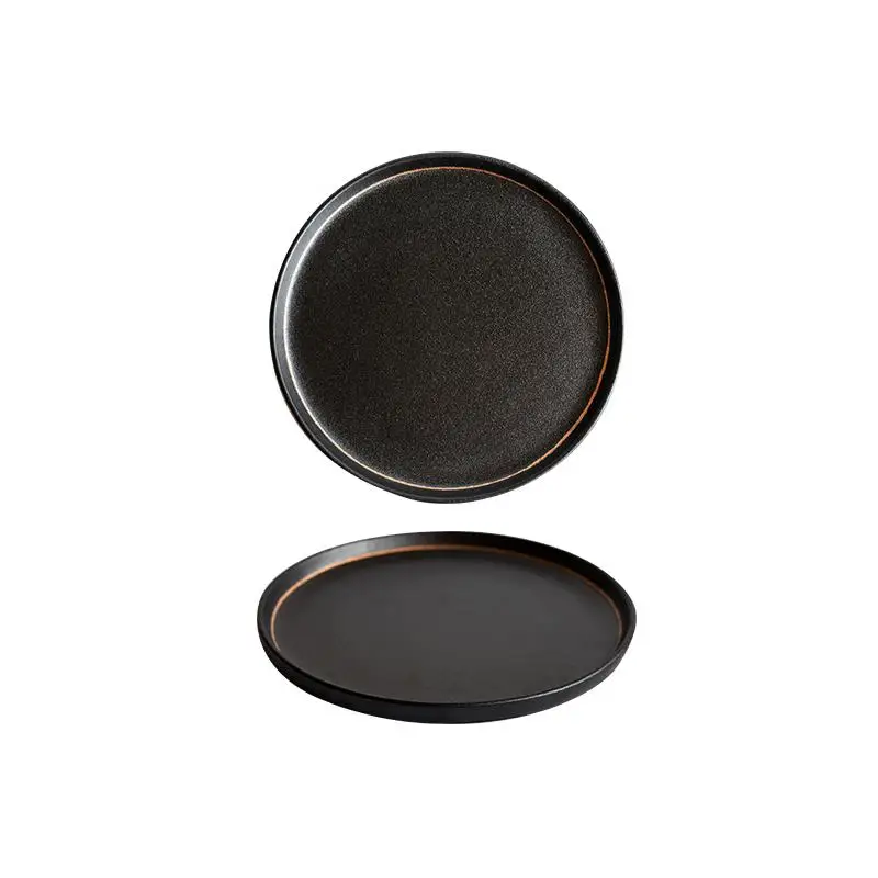 Ceramic Pasta Steak Plate Retro Sashimi Sushi 8.5/10 Inch Kitchen Round Tableware Cooking Dish Snack Dessert view 6