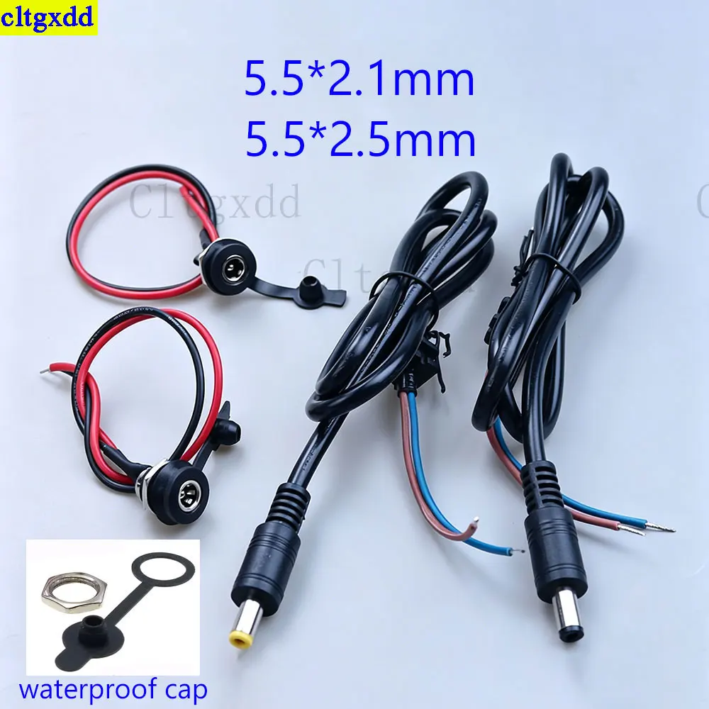 

Cltgxdd 1piece 5.5x2.1/5.5x2.5mm cable DC power charging socket lithium battery electric bicycle male female socket charger