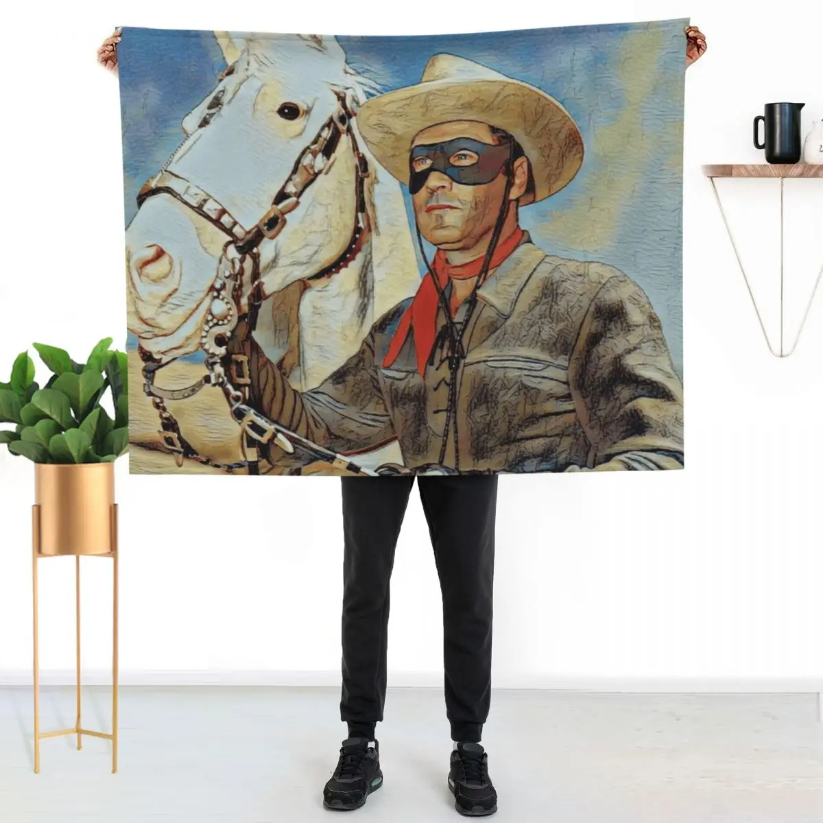 

The Lone Ranger and Silver Throw Blanket Fade Resistant Durable Throw Blanket