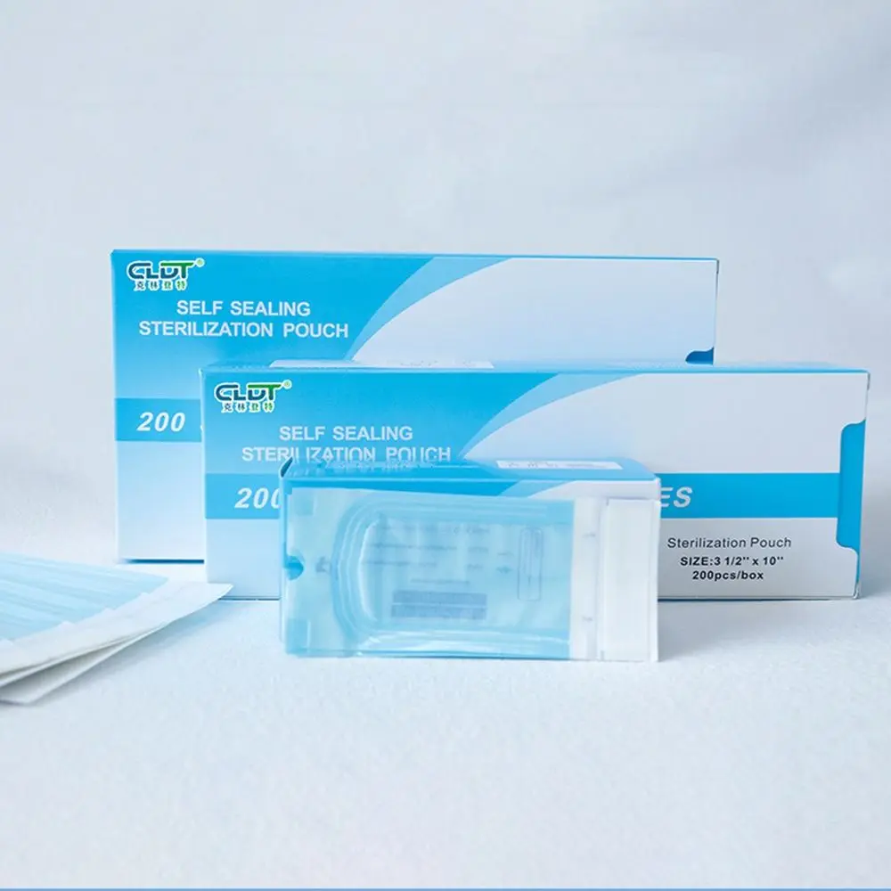 200pcs Disposable Self-sealing Bag Multi-size Self-sealing Design Disinfection Pouch Puncture Resistant Storage Bag Beauty Salon