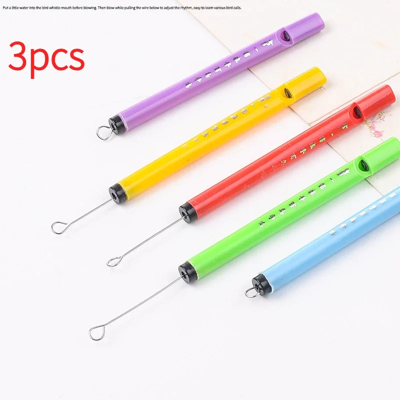 3Pcs Random Color Plastic Bird Whistles, Sparrow Chirp Mini Musical Instrument for Adult Beginners