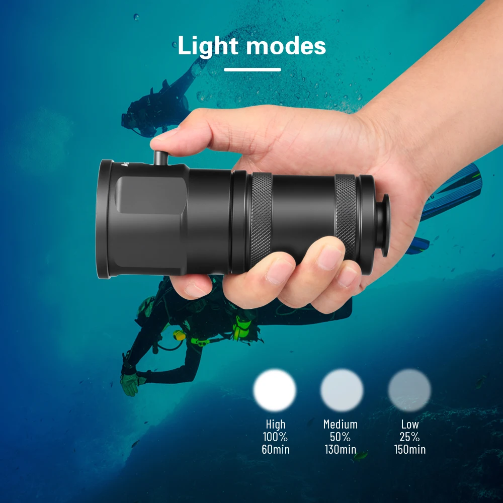Asafee DR10 New Professional Underwater Photography Flashlight Powerful Diving Video Picture Fill Light 5000K Pure Diving Torch