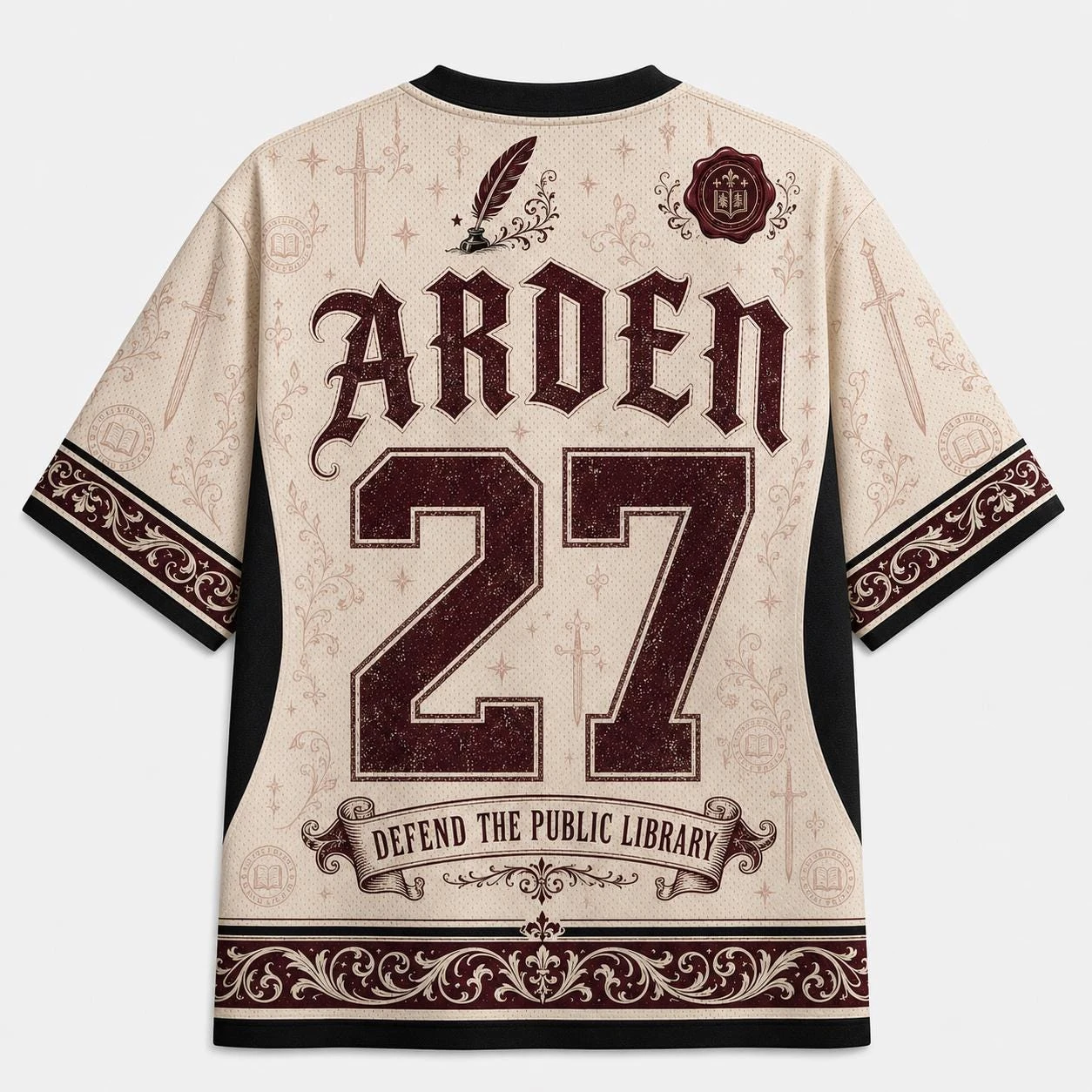 2026 Summer Fashion New Gothic Dark Myth Guardian Library Design 3D Printing Outdoor Leisure Sports Fitness V-neck T-shirt Large