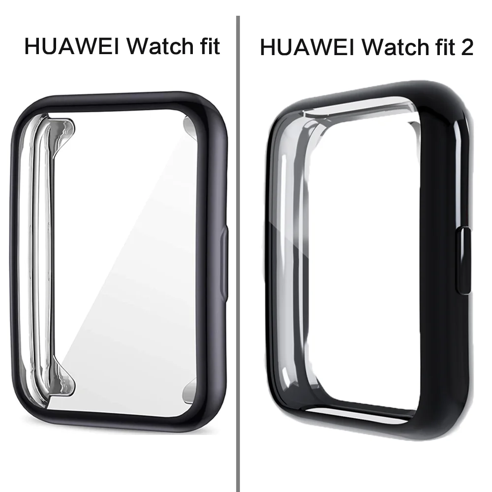 Protector para Huawei Watch fit 2, funda para reloj inteligente, accesorios chapados en TPU, parachoques, pantalla envolvente, funda nueva