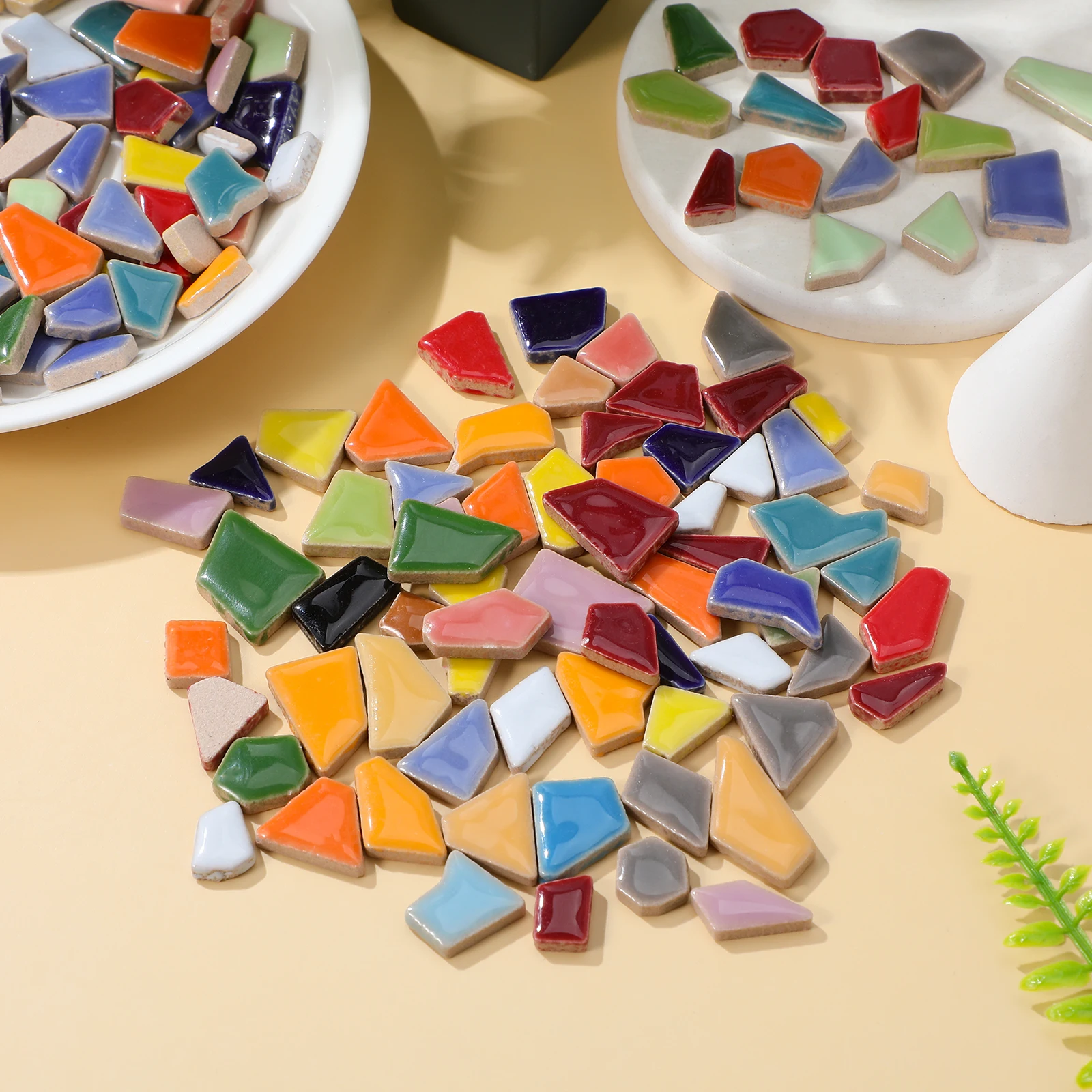 

200g DIY Glazed Mosaic Tiles for Crafts Kits Assorted Vibrant Colors Safe and Easy Ceramic Tile Irregular Stone