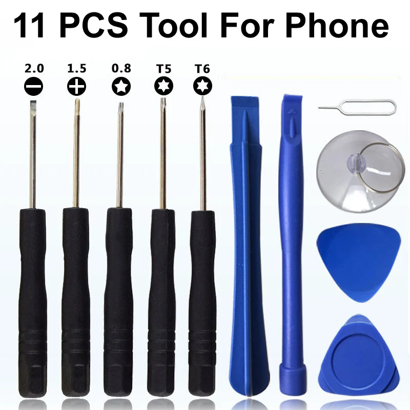 Kit de herramientas para reparación de teléfonos móviles: palanca de plástico, hoja, destornillador para desmontar pantalla de iPhone, iPad, laptop, computadora, set manual 2