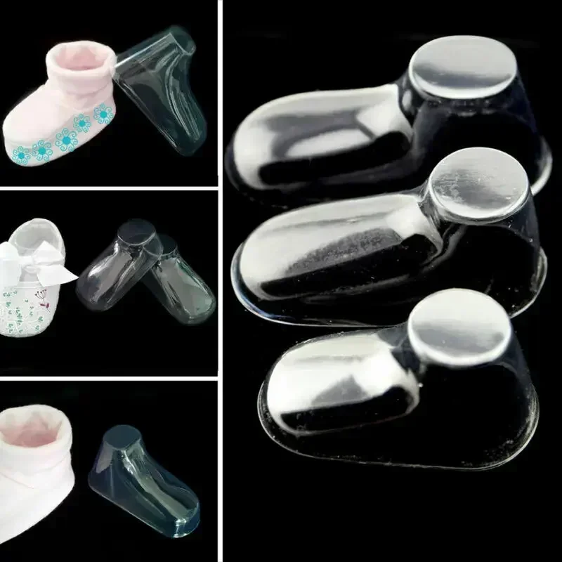 20 Pcs Transparent PVC Clear Plastic Baby Booties Shoes Display Model Baby Socks Showcase Wholesale