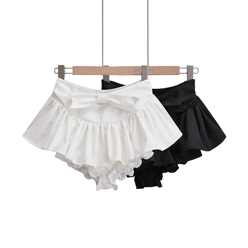 Mini skirts y2k clothes korean skirts women cute mini skirt black micro skirt high waisted chic ball gown skirt white bow tie