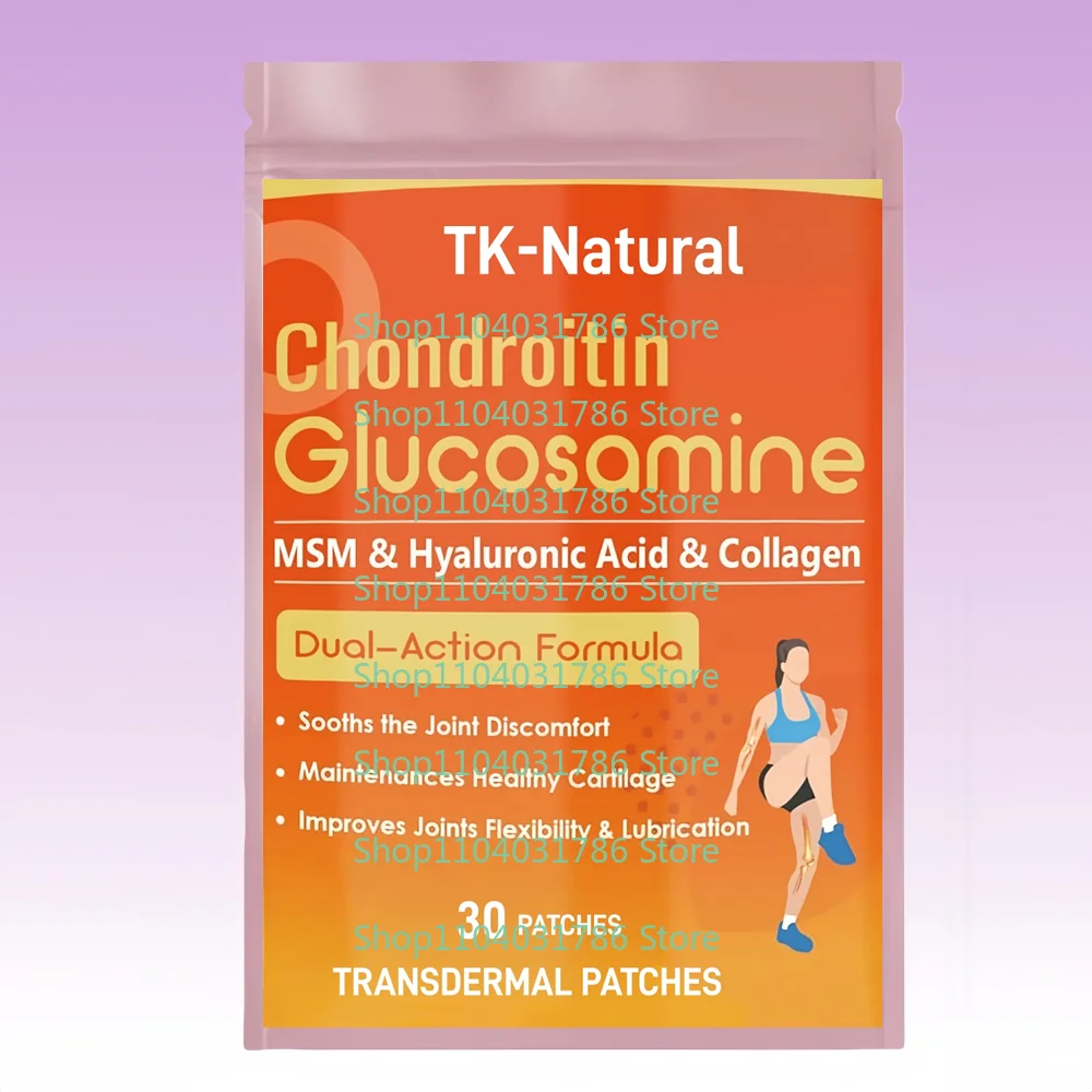 

30 пластырей с глюкозамином и хондроитином для поддержки суставов, плюс МСМ, коллаген, для суставов, коленей, хрящей