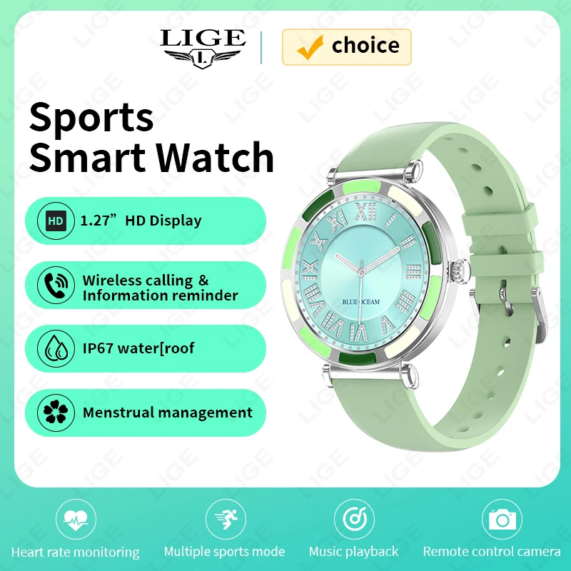 

LIGE 2025 New Smart Watch Women Blood Oxygen Heart Rate Monitoring Sport Fitness Tracker Bluetooth Call Fashion Smartwatch Women