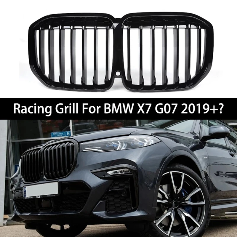 

Performance Style Kidney Grille For-BMW X7 G07 2019 2020 2021 Glossy Black Grill Front Hood Insert Replacement