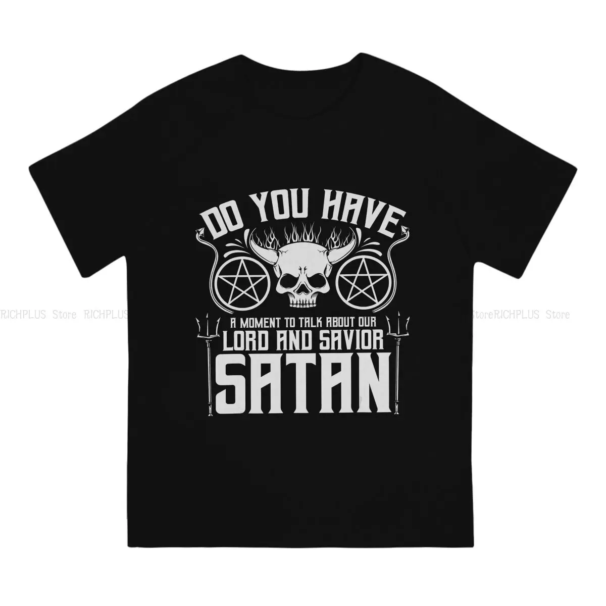 Satanic Lucifer Baphomet Witchcraft Occult Goth TShirt For Men Satanic Baphomet Goat Clothing Novelty Polyester T Shirt Soft