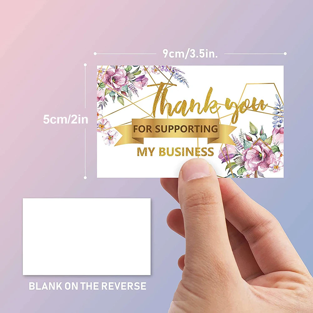 Thank You Card With Beautiful Flower Thank You Cards For Your Order Praise Labels For Small Businesses Decor Gift Package