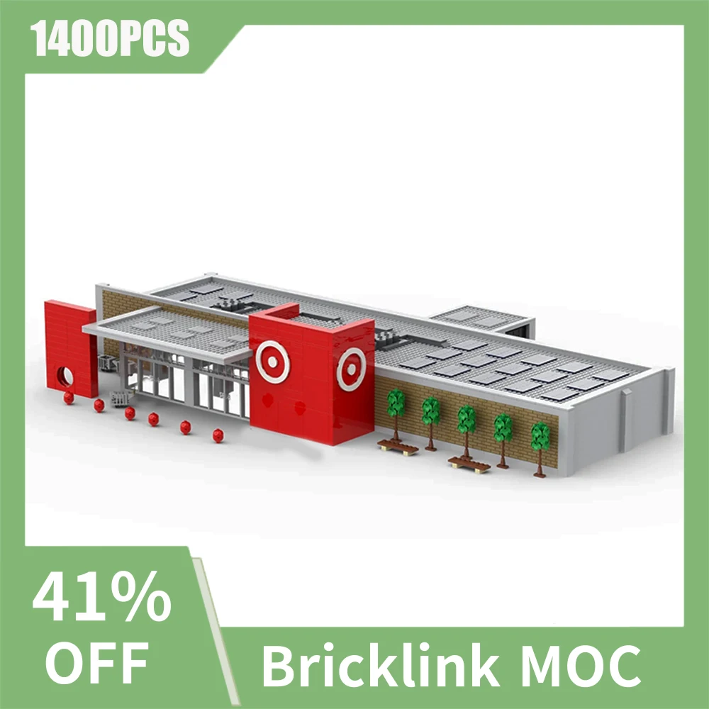 1400 pçs cidade venda quente vista de rua moc modular bullseye loja modelo diy idéias criativas brinquedo da criança presente aniversário blocos de construção