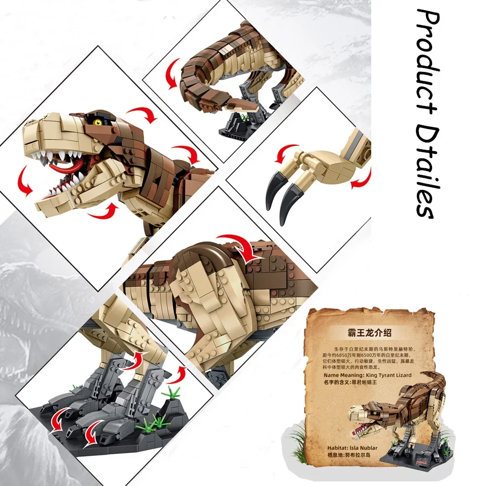 Jurassic Dinosaurs Bricks Tyrannosaurus Rex Building Blocks Mosasaurus MOC t rex Toys Christmas Gifts for Adult Children Boys