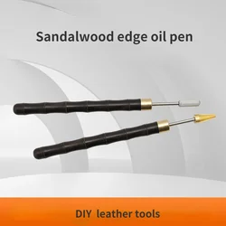 DIY Leather Edge Treatment Roller Pen Sandalwood Brass Head Edge Oil Pen Color Leather Edge Craft Tools