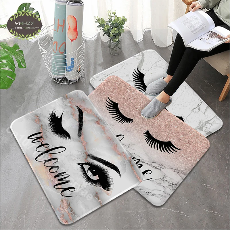 

Eyelash Print Floor Mat Living Room Carpet Anti-slip Rugs for Bathroom Kitchen Home Entrance Doormat Beauty Shop Decorative Rug